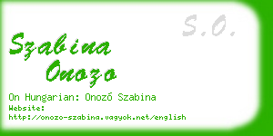 szabina onozo business card