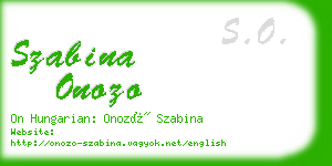 szabina onozo business card